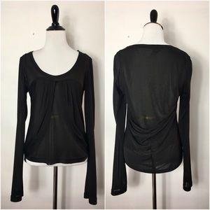 Balenciaga Black Sheer Draped Top